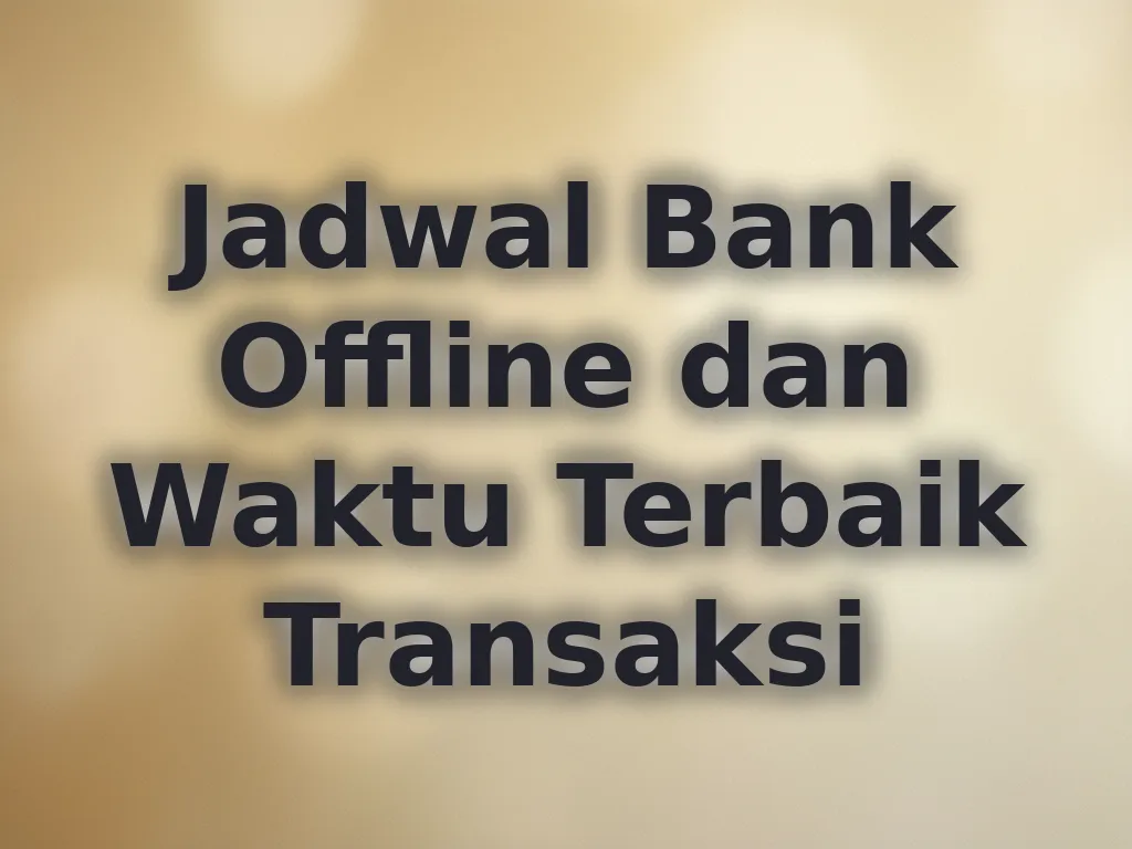 Jadwal Bank Offline dan Waktu Terbaik Transaksi